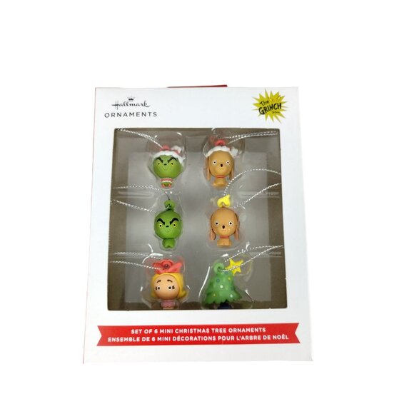 Hallmark Ornaments Dr Seuss The Grinch 6 Piece Mini Christmas Tree Ornament Set - Picture 3 of 8